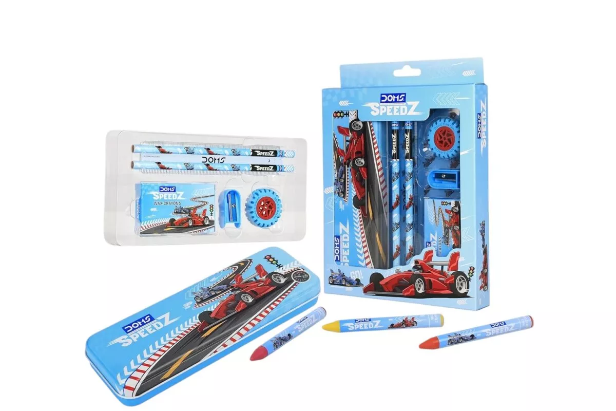 DOMS Speedz Stationery School Kit | Complete School Supplies Set for Kids | Fun and Educational Study Essentials | 3+ Years