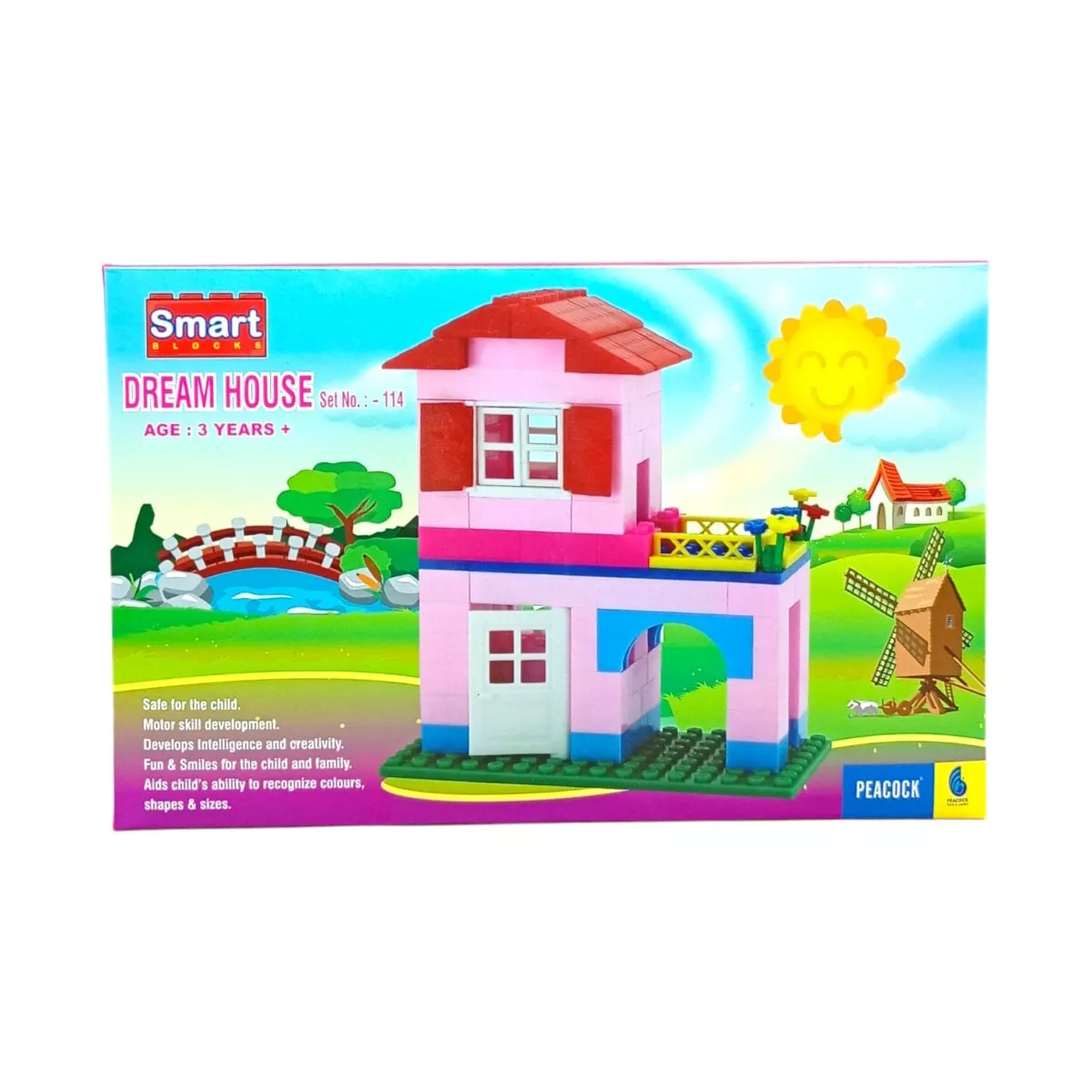 PEACOCK 'Smart' Dream House Building Blocks Set for Kids | 142 Interlocking Pieces | 3+ Years