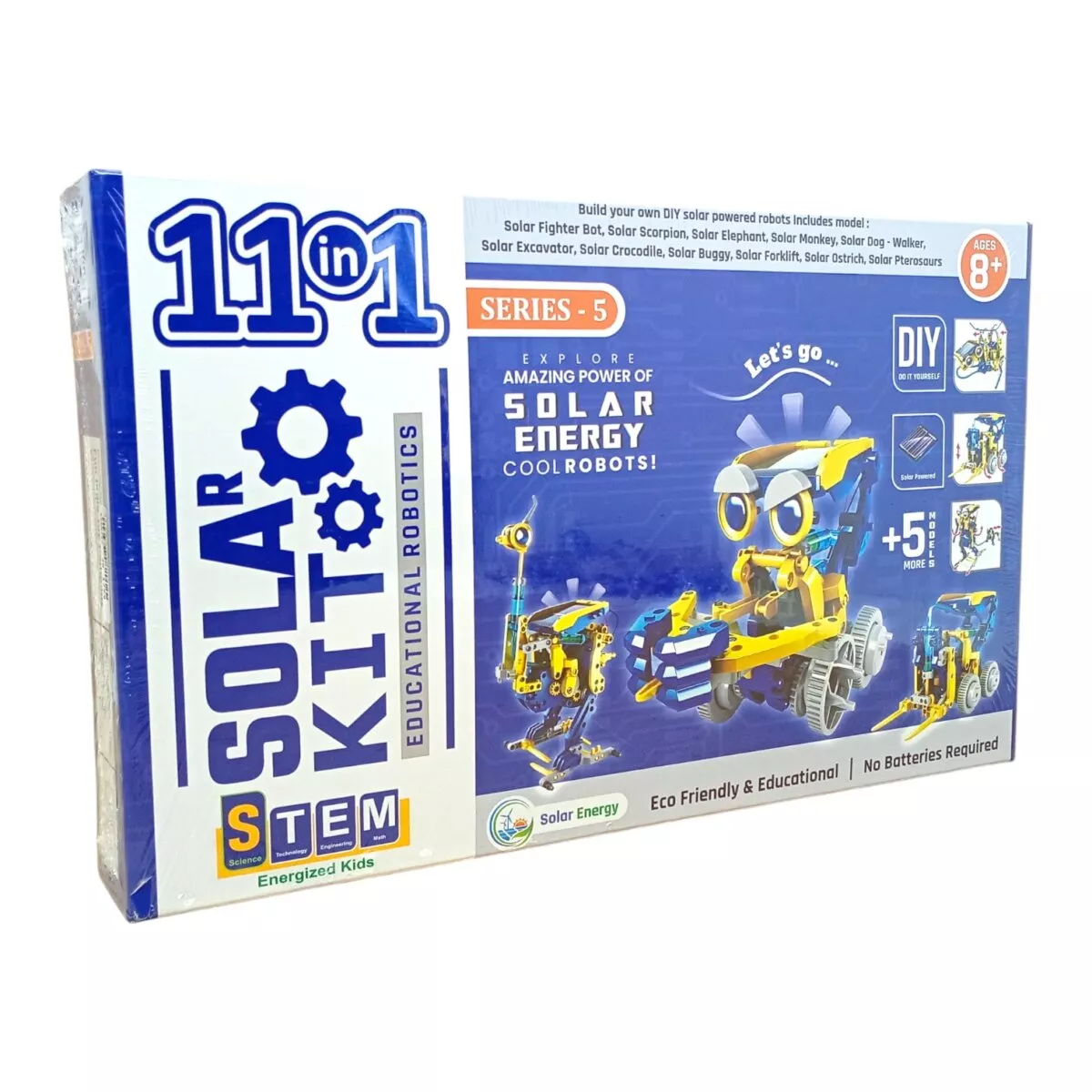 STEM 11-in-1 Solar Energy Cool Robot DIY Building Kit | 5+ Extra Modes for Smart Learning Fun for Kids | 8+ Years