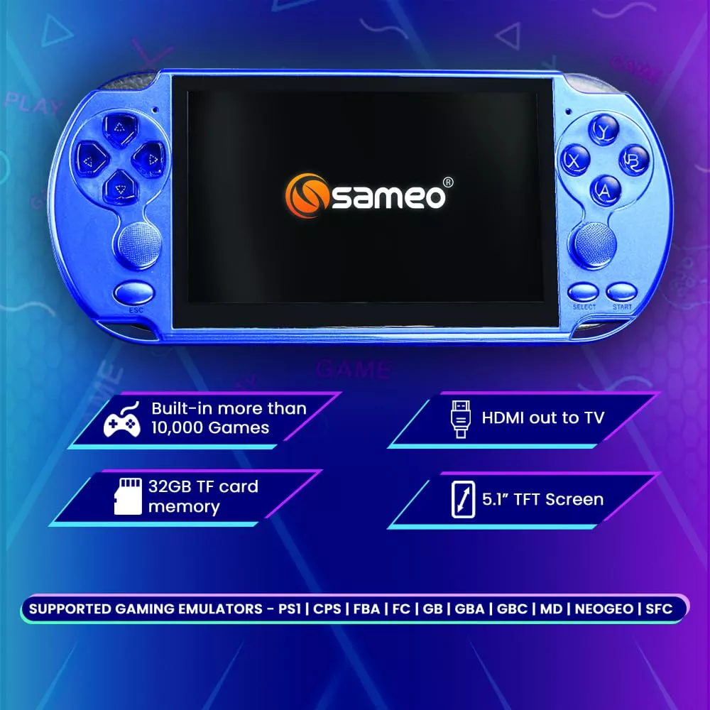 Sameo Handheld Game Console Xtreme Pro With 10000 Games 4 Sameo Handheld Game Console Xtreme Pro With 10000 Games For Kids | 8+Years Sameo Handheld Game Console Xtreme Pro With 10000 Games For Kids | 8+Years Image 2