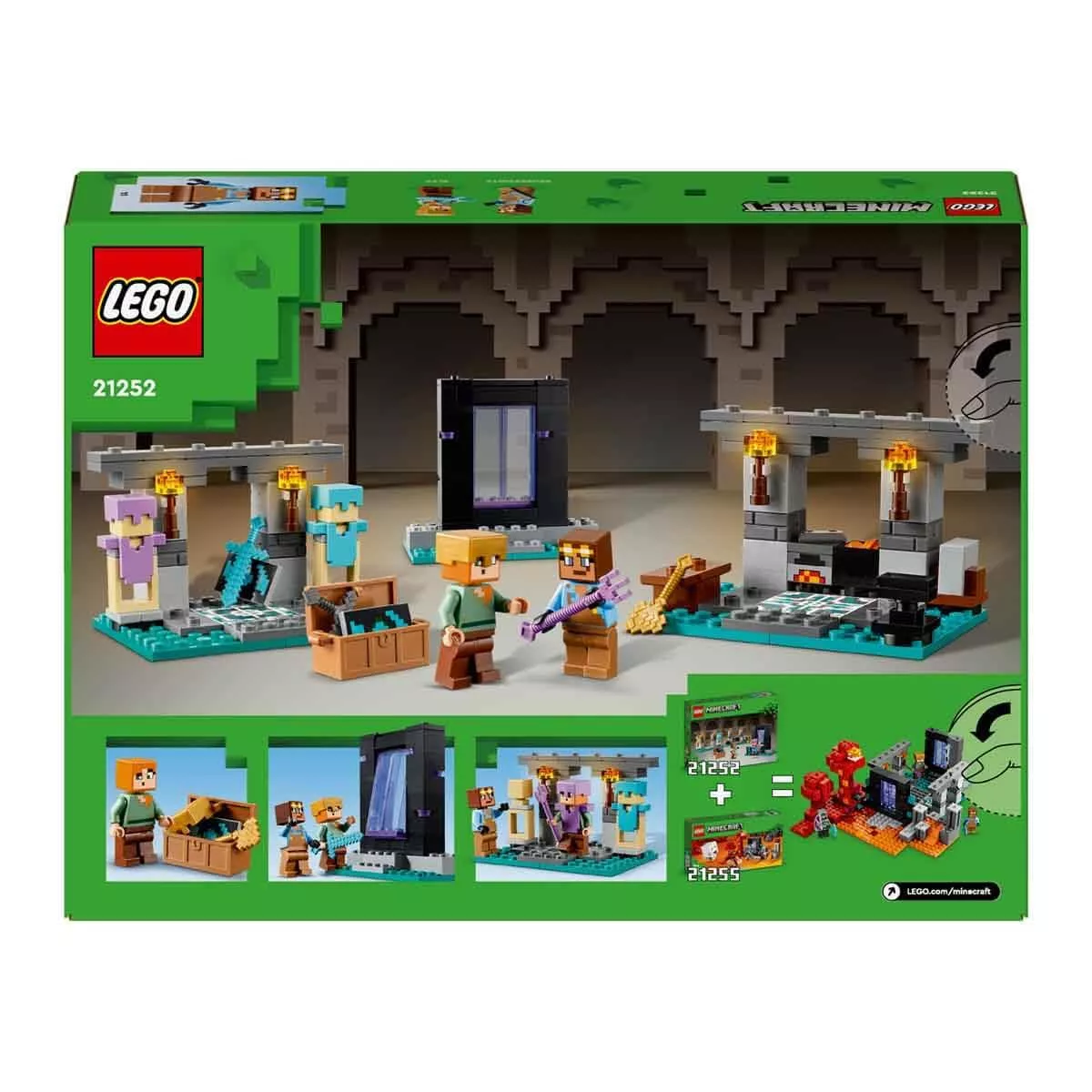 LEGO Minecraft The Armory Kit | Adventure and Weapons Set | 21252 Building For Kids | 7 + Years