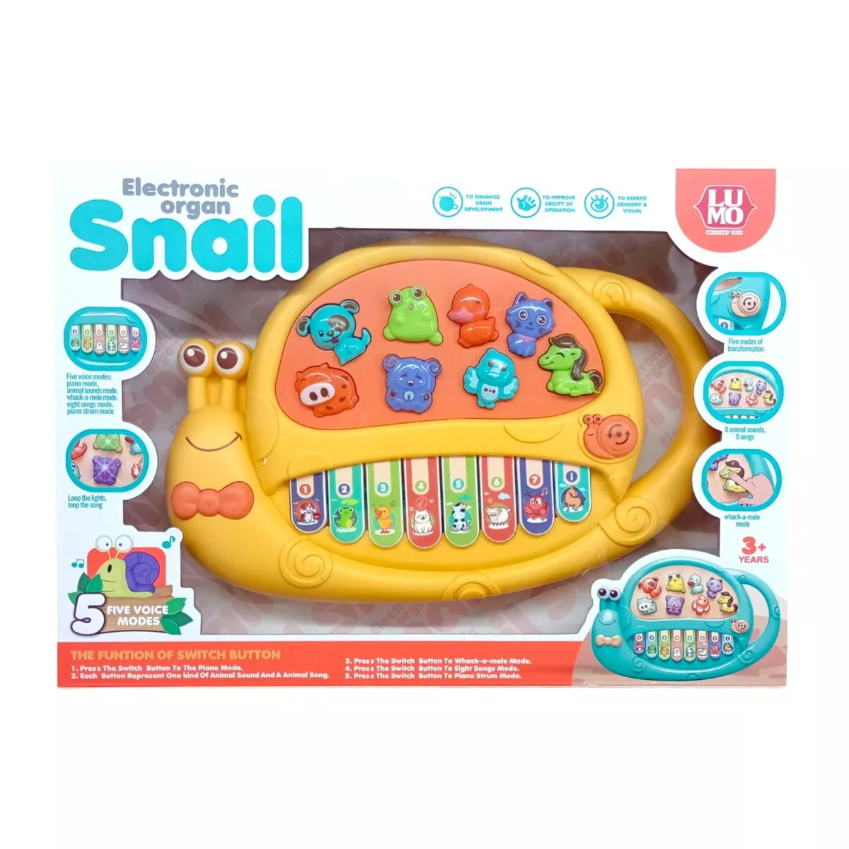 Electronic Organ Snail Piano toy for kids, Electronic Organ Snail Piano musical toy, Electronic Organ Snail Piano learning toy, Electronic Organ Snail Piano animal sound toy, Electronic Organ Snail Piano light and music toy