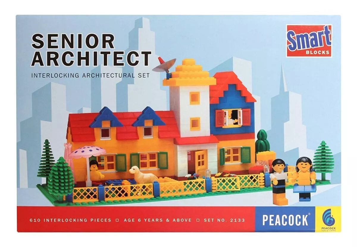 Peacock Senior Architect Interlocking Architectural Building Blocks Set | 610 Pieces for Ages 6+Years and Above Educational Construction Set