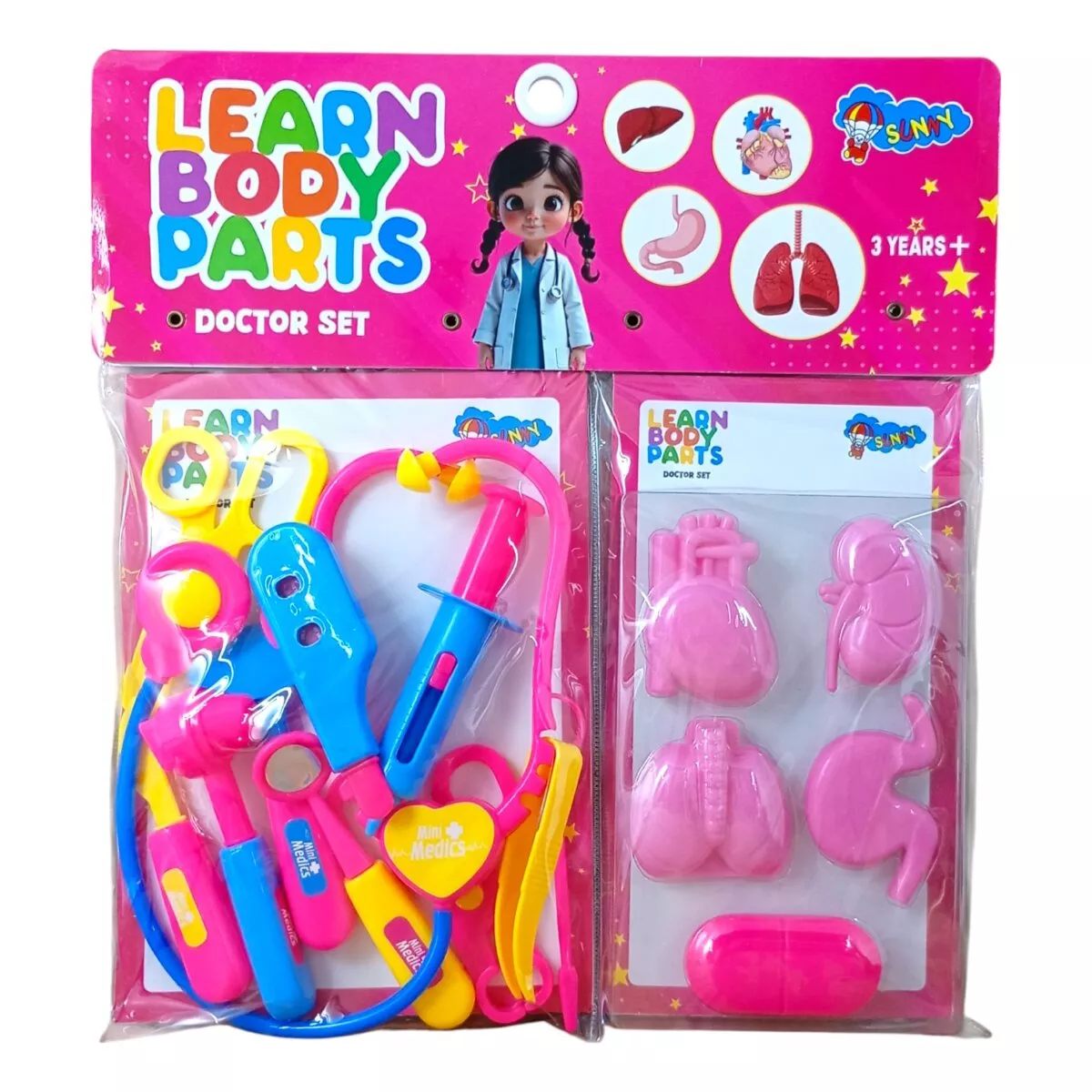 Sunny Learn Body Parts Pretend and Play Doctor Set | Educational and Fun Toy for Kids | 3+ Years