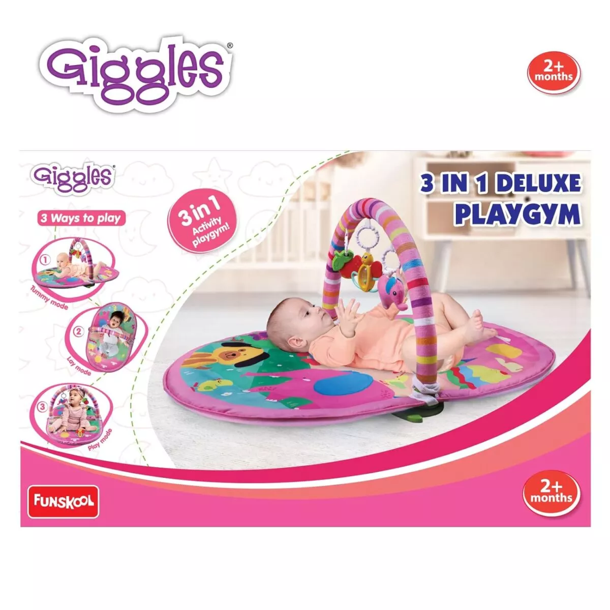 Funskool 3 in 1 Deluxe Portable Activity Play Gym product image, Funskool 3 in 1 Deluxe Portable Activity Play Gym for babies, Funskool 3 in 1 Deluxe Portable Activity Play Gym toys set, Funskool 3 in 1 Deluxe Portable Activity Play Gym playmat