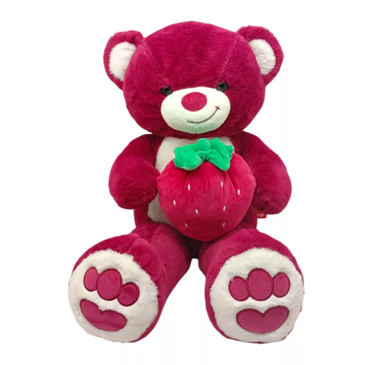 Red Strawberry Bear Cute Big Plush Doll | Soft Cuddly Stuffed Toy for Kids | Adorable Huggable Plush Bear for Gifting | 3+ Years