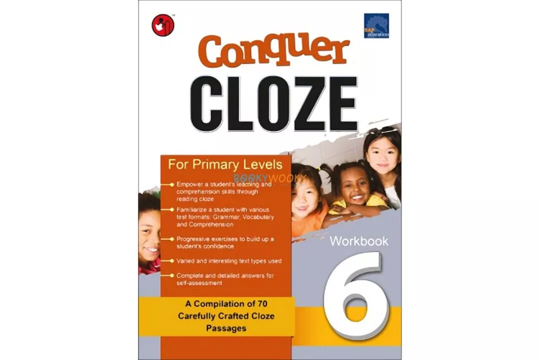Shree Book Centre SAP Conquer Cloze For Primary Level Workbook 6 | Advance English Comprehension and Grammar Practice for Kids | 5+ Years