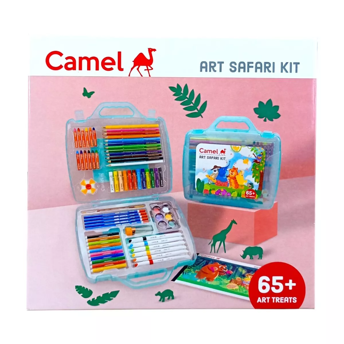 Camel Art Safari Kit 65 Art Treats | All-in-One Creative Art Set For Kids | 3+ Years