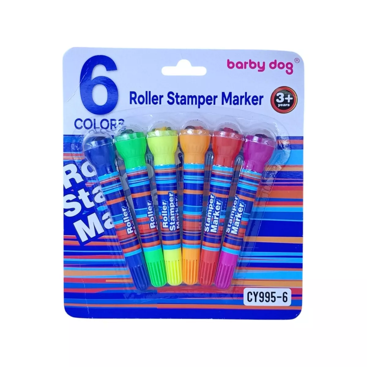 2 In 1 Roller Stamper Marker Stamp With 6 Colors | Sketch Color Set, Drawing Colouring Markers, DIY Stamp For Kids | 3+Years