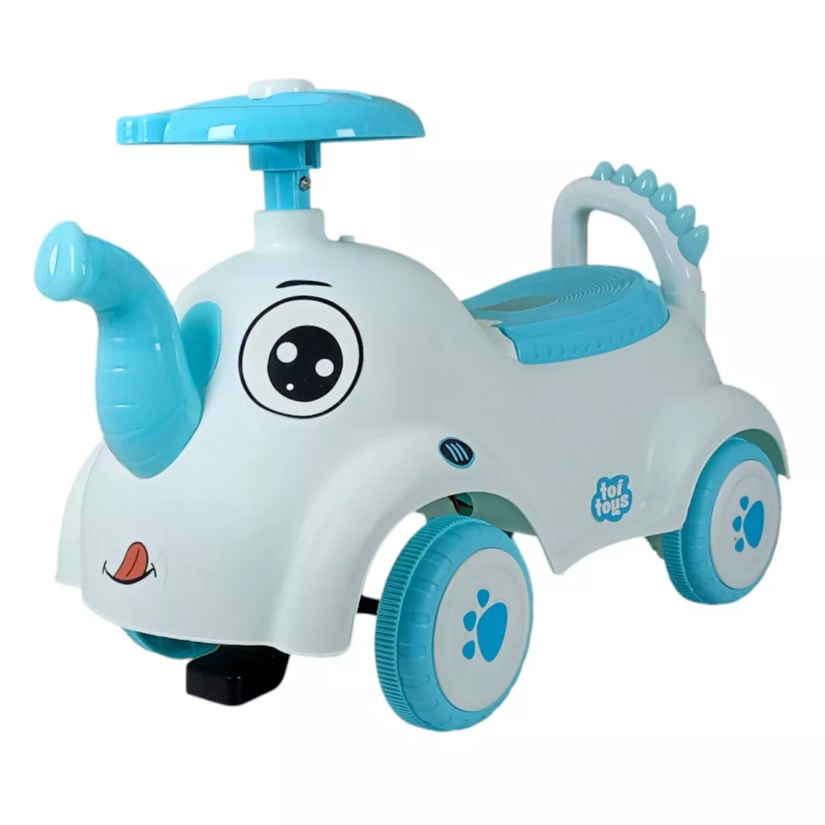 Elephant Theme Fun Glider Ride-On Toy | Musical Push Car with Lights, Horn, and Steering | Sturdy Wheels, Smooth Ride, Spacious Seat, and Backrest | 40+ kg Capacity | 12+ Months