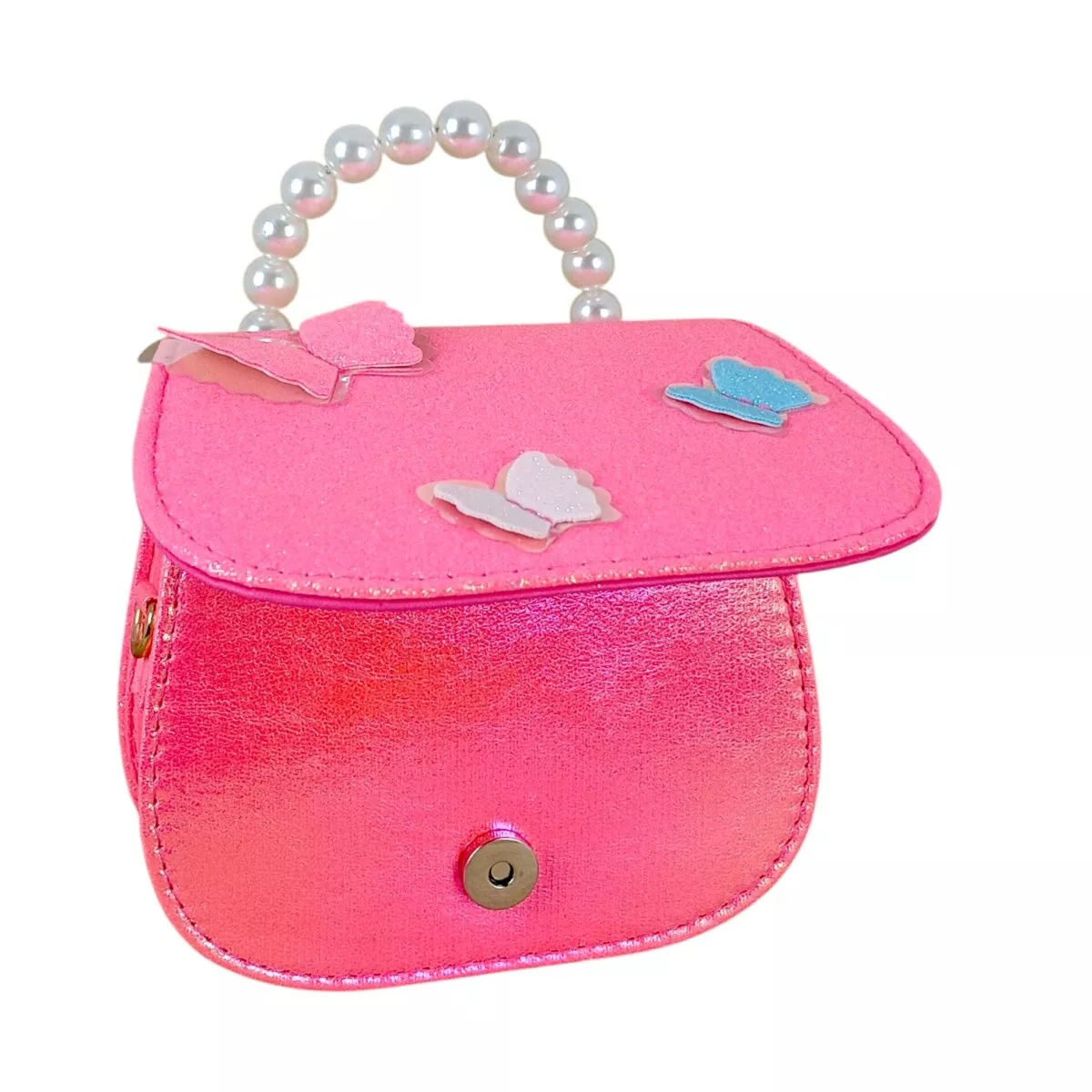 Girls Glitter Sling Purse With Butterfly Motifs Pearl Handle With Magnetic Lock For Girls 3 Year 18 Girls' Glitter Sling Purse With Butterfly Motifs, Pearl Handle With Magnetic Lock, For Girls | Ultimate Sparkle Fashion Bag For Kids Age 3+ Girls' Glitter Sling Purse With Butterfly Motifs, Pearl Handle With Magnetic Lock, For Girls | Ultimate Sparkle Fashion Bag For Kids Age 3+ Image 13