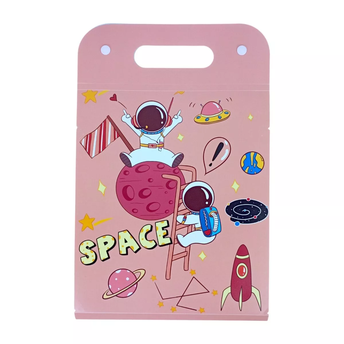 Space Theme Handle File Folder | Cool Stationery Organizer for Kids, Students, and Office Use | Durable, Lightweight and Portable | 5+ Years