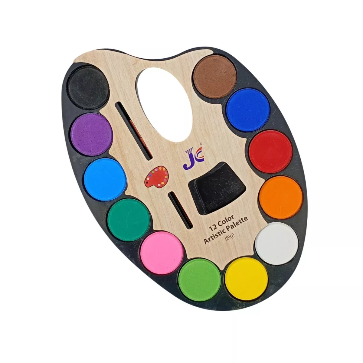 12 Colors Artistic Palette with Paint Brush | Washable Watercolor Paint Set for Kids | Creative Art and Craft Kit | Fun Educational Toy | 5+ Years