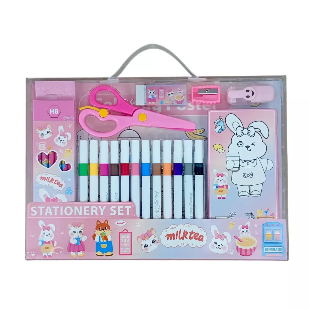 Fancy Coloring Poster Stationery Set With Accessories For Kids 5Years 1 Fancy Coloring Poster Stationery Set With Accessories For Kids | 5+Years Fancy Coloring Poster Stationery Set With Accessories For Kids | 5+Years