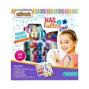 Mirada Nail And Tattoo Party Set For Kids 320Pcs Trendy Tattoos Nail Art Set 6Years 1 Home Mirada Nail And Tattoo Party Set For Kids Full Set, Mirada Nail And Tattoo Party Set For Kids Tattoos, Mirada Nail And Tattoo Party Set For Kids Nail Art Tools, Mirada Nail And Tattoo Party Set For Kids Accessories, Mirada Nail And Tattoo Party Set For Kids Creative Kit