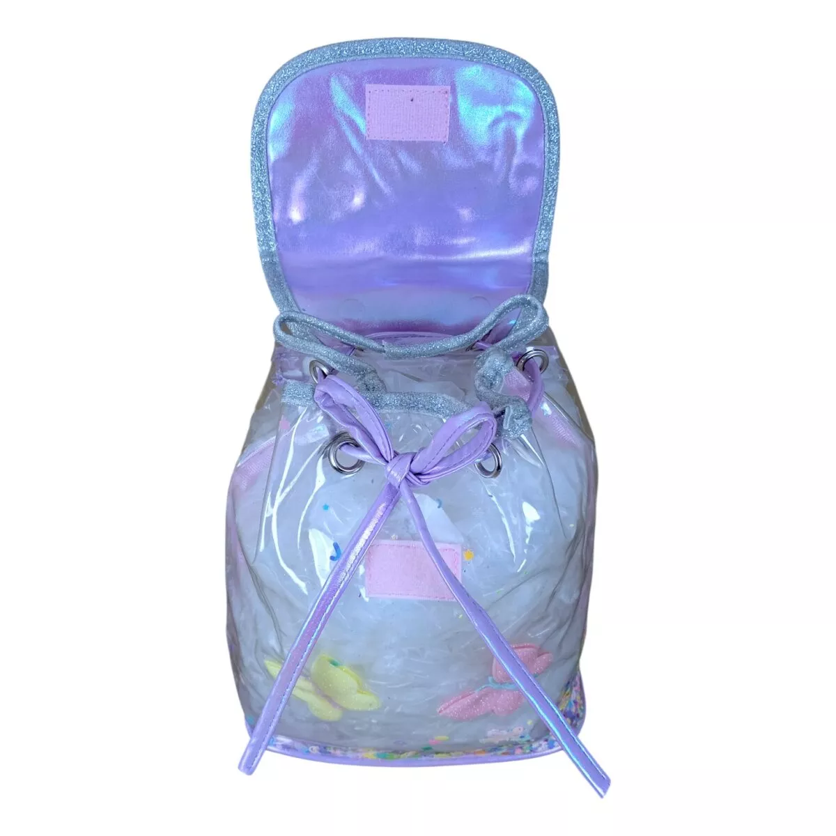Simply Translusent Bowtie And Butterfly Design Backpack Super Cute Great Shape Bag For Kids 2Year 7 Simply Translucent Bowtie And Butterfly Design Backpack – Amazing Lightweight Bag For Kids 2+ Years Simply Translucent Bowtie And Butterfly Design Backpack – Amazing Lightweight Bag For Kids 2+ Years Image 7
