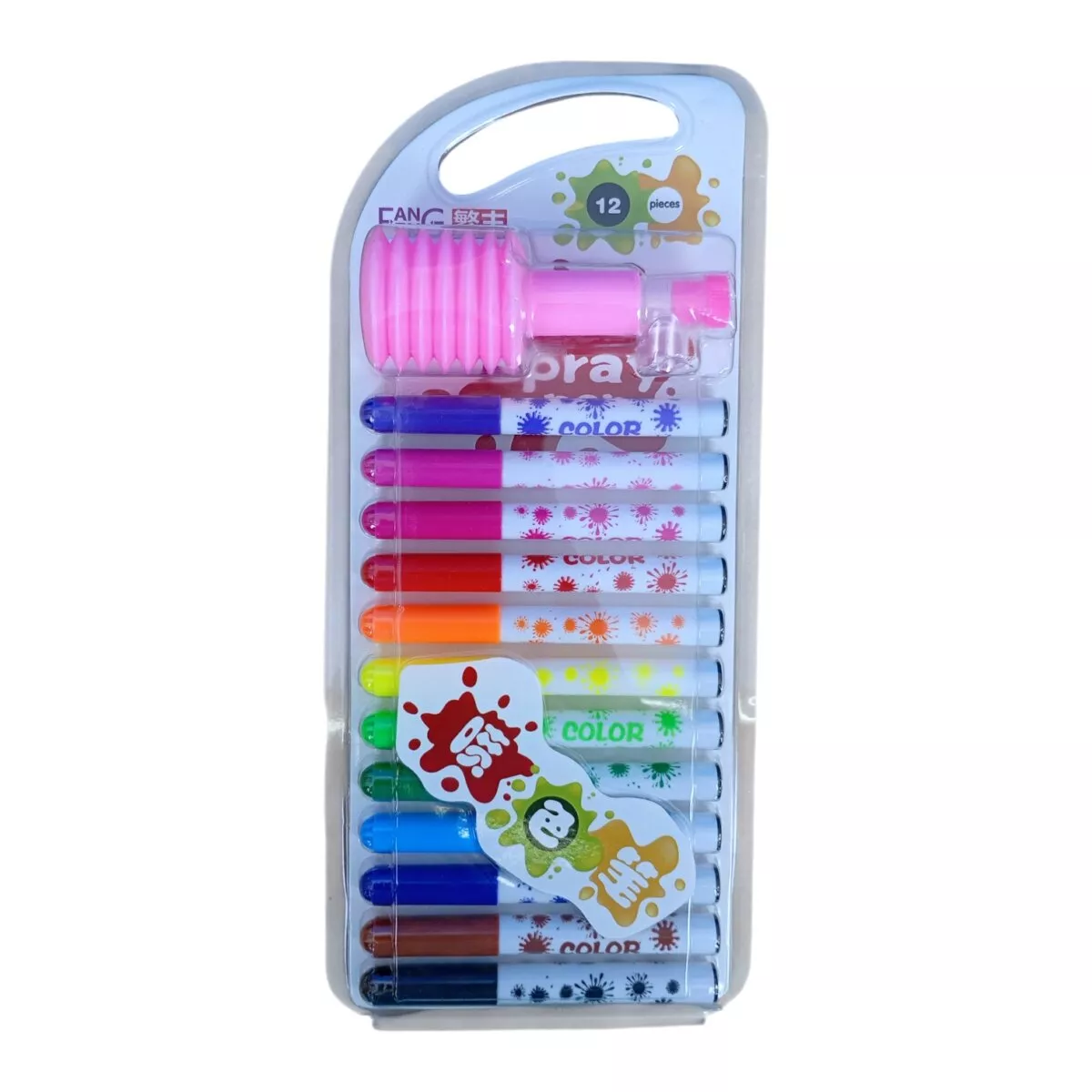 Spray Blow Sketch Pens 12 Pieces | Creative Art Set for Kids | Dual Function Drawing and Spray Painting Pens | Fun Educational Craft Toy | 5+ Years